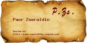 Paor Zseraldin névjegykártya